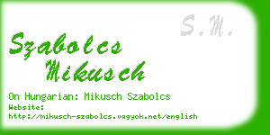 szabolcs mikusch business card
